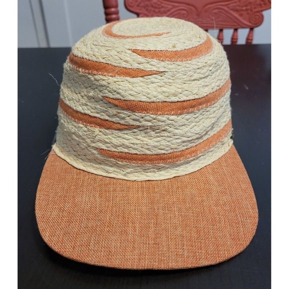 HATCH Straw Ball Cap Orange Tan Women's Hat - Picture 1 of 6